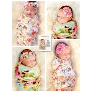 Cambria Baby Swaddle And Headband Set