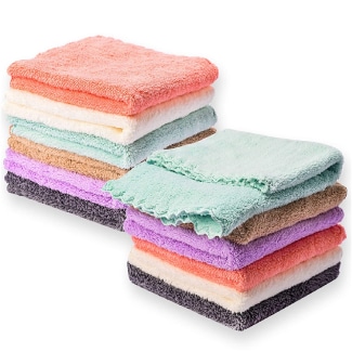 Kyapoo Baby Washcloths 12 Pack 12X12 Inches Microfiber Coral Fleece Extra Absorbent And Soft For Newborns, Infants And