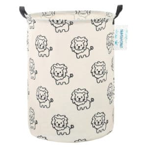 LANGYASHAN Lion Canvas Fabric Collapsible Baby Laundry Hamper