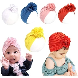 Huixiang Baby Girl Head Wrap With Big Bow Cap