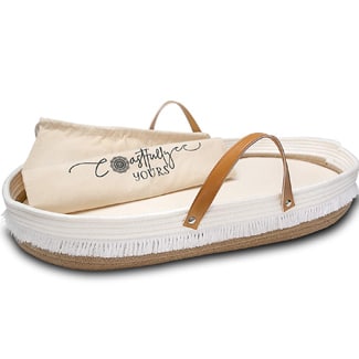 Original Cotton Rope Baby Changing Basket with Foam Pad & Organic Cover