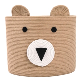 Large Bear Cotton Rope Woven Laundry Hamper