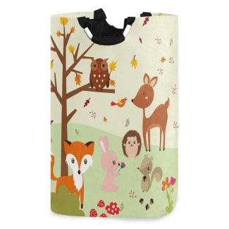 Senya Forest Fox With Owls Large Storage Basket Collapsible Organizer Bin Laundry Hamper