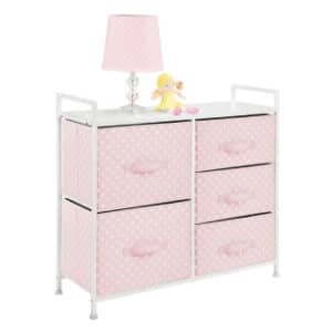 mDesign Wide Dresser 5 Drawers Storage Furniture