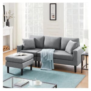 wide reversible modular sofa chaise with ottoman