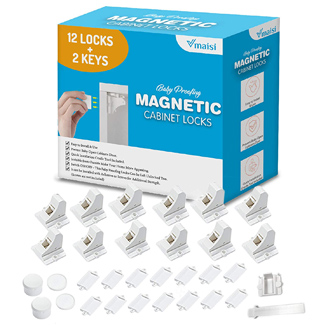 Vmaisi Adhesive Magnetic Cabinet Locks