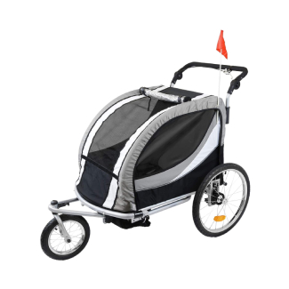 Clevr Deluxe 3-in-1 Double 2 Seat Bicycle Bike Trailer