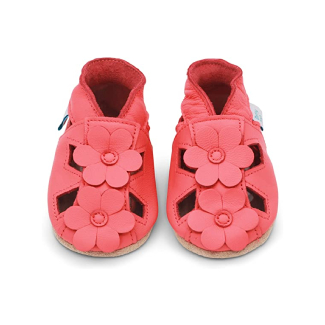 Dotty Fish Soft Leather Infant Flower Sandals