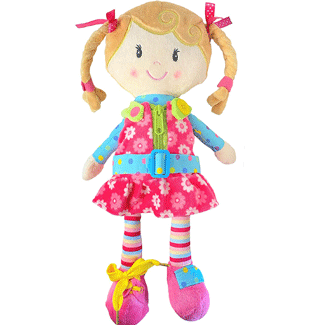 Sugar Snap Plush Learn to Dress Montessori Toy Doll