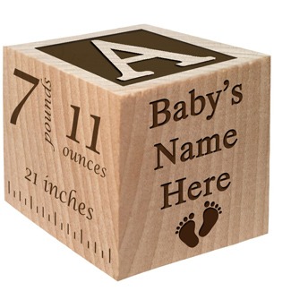 Baby Block Gift for Newborn Boy or Girl