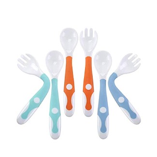 CUTE STONE Baby Spoons and Forks, 3 Sets