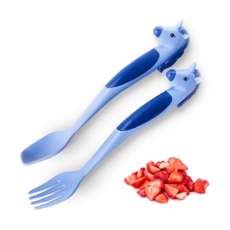 Dinneractive Unicorn 2 Piece Soft-Grip Fork & Spoon