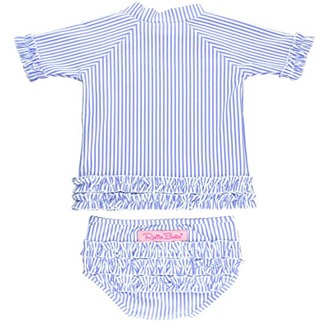 RuffleButts Baby Short Sleeve Rash Guard Set