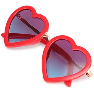 Mibasies Kids Heart Shaped Sunglasses for Toddler Girls Age 3-10