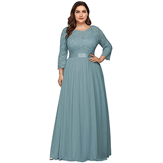 Alisapan Womens Plus Size Long Lace Bridesmaid Dress