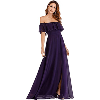 Ever-Pretty Womens Off The Shoulder Ruffle Party Dress