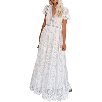 BDCOCO Floral Lace Maxi Dress