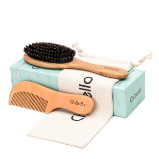 Chibello Boar Bristle Hair Brush Set