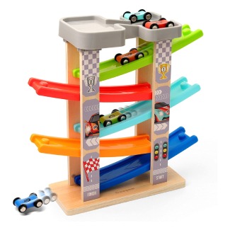 Coogam Wooden Race Track Car Ramp 