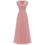 Dressystar V-Neck Sleeveless Lace Bridesmaid Dress