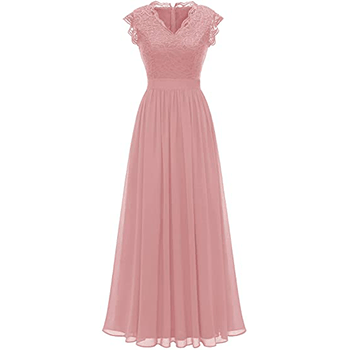 Dressystar V-Neck Sleeveless Lace Bridesmaid Dress