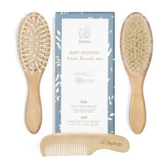 Fephas’ Wooden Toddler Hair Brush and Comb Set