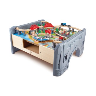 Hape 70 Piece Railway Train Table with Battery Powered Locomotive