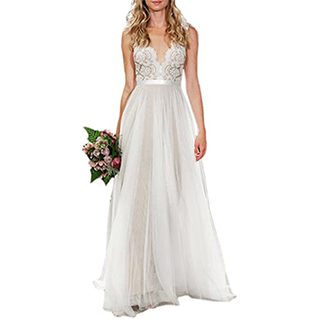 Ikerenwedding A-line Tulle Dress