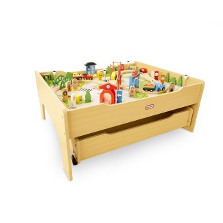 Little Tikes Real Wooden Train and Kids Table Set