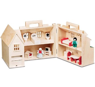 Melissa and Doug Fold & Go Wooden Dollhouse