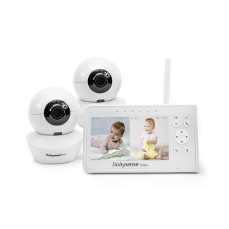Baby Monitor, Babysense 4.3″ Split Screen, Video Baby Monitor with Two Cameras