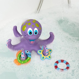 Nuby Floating Purple Octopus with 3 Hoopla Rings
