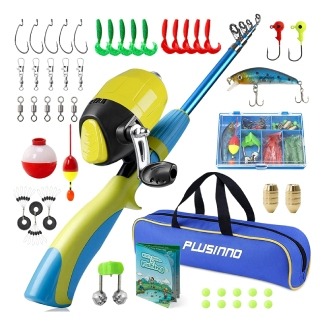 PLUSINNO Portable Telescopic Fishing Rod and Reel Full Kits