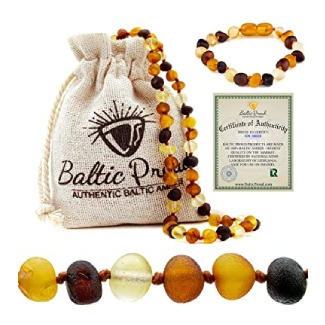 Raw Baltic Amber Necklace and Bracelet Gift Set