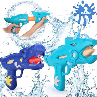 unanscre 2 Pack Dinosaur Water Blaster Soaker Gun for Kids