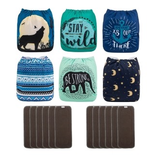 ALVABABY Color Snaps Cloth Diapers