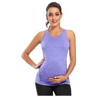 Ecavus Women’s Seamless Maternity Active Racerback Tank Top