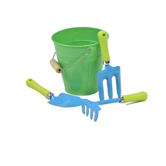JustForKids Water Pail with Garden Tools Set