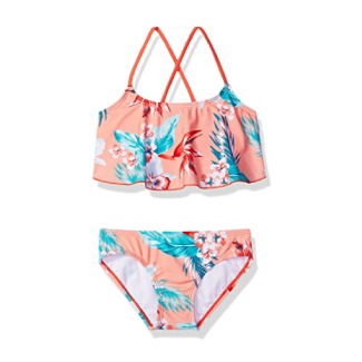Kanu Surf Girls' Alania Flounce Bikini Beach Sport 2 Piece Swimsuit