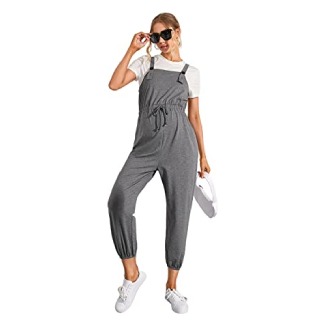 MakeMeChic Drawstring Maternity Jumpsuit,