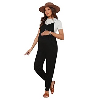 MakeMeChic Women’s Maternity Sleeveless Jumpsuit