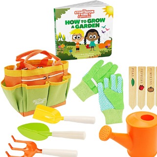 Kids Gardening Tools Set with Matching Board Book