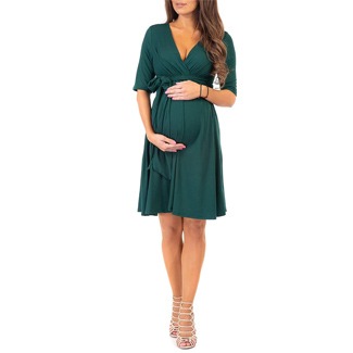 Mother Bee Maternity Wrap Dress with Belt