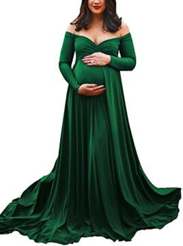 Saslax Maternity Off Shoulders Gown