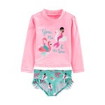 Simple Joys 2-Piece Assorted Rashguard Sets