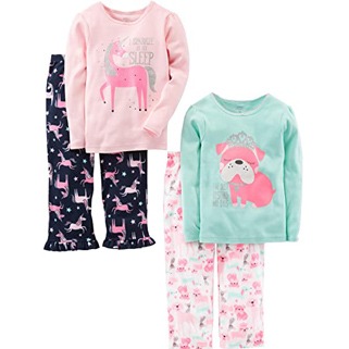 Simple Joys Little Girls' 4-Piece Pajama Set