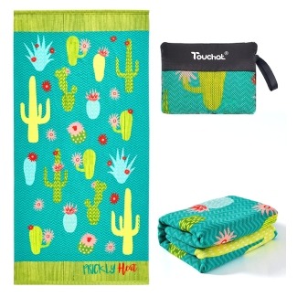  Touchat Beach Towel Oversized, Thick Microfiber Beach Towel