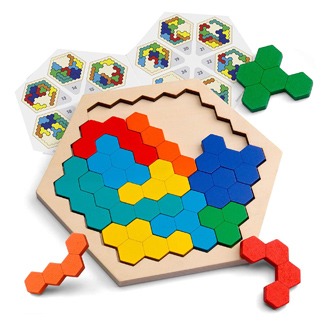Coogam Wooden Hexagon Puzzle 