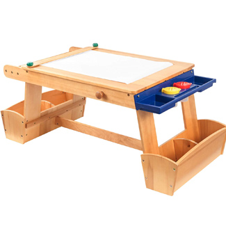 KidKraft Wooden Art Table with Drying Rack & Storage Bins