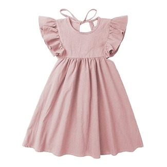 IZYJOY Cotton and Linen Toddler Dress